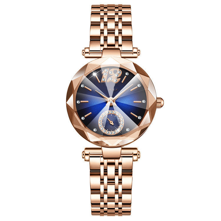 Women's Fashionable Multi-pronged Gradient Glass With Diamond Face Watch