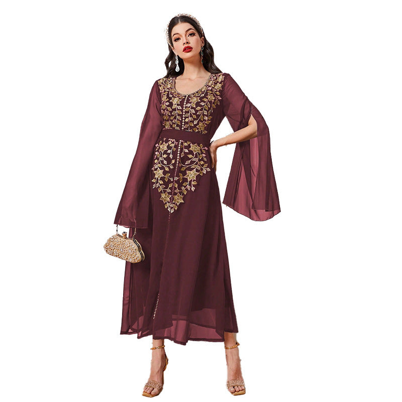 Middle East Arab Muslim Slim Fit Dress