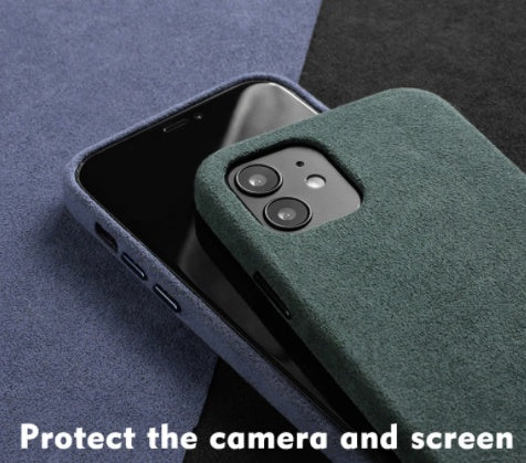 Handmate Case Suede Phone Case - Balochistan LLC  Specification: Surface: Alcantara fabric Middle: PC Interior: Alcantara fabric Button: Gold Note: Compatible with Apple, not Apple products Package Content: 1 x phone case