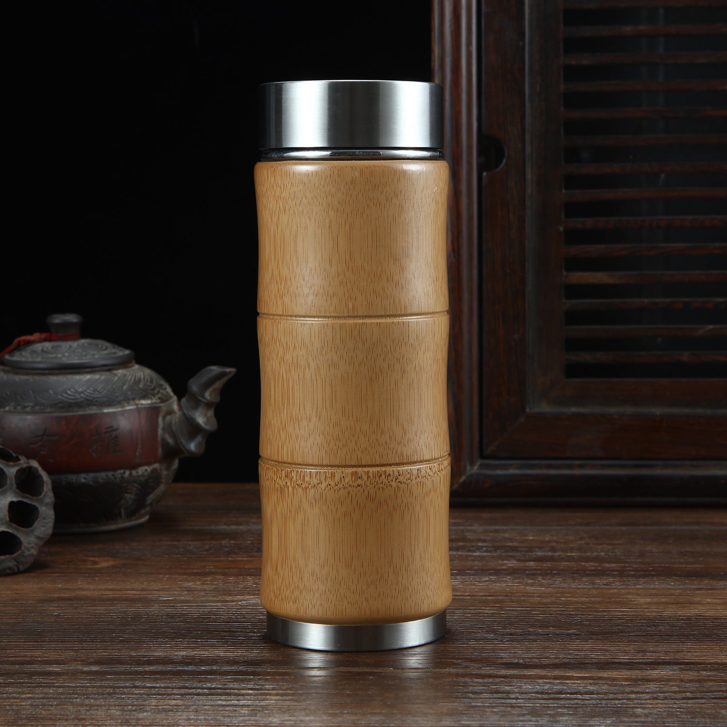 Bamboo Bamboo Hot Water Cup - Balochistan LLC  Color: wood color Material: Bamboo + Stainless Steel Accessories: None Style: outdoor Type: coffee cup Maximum capacity: 400ml