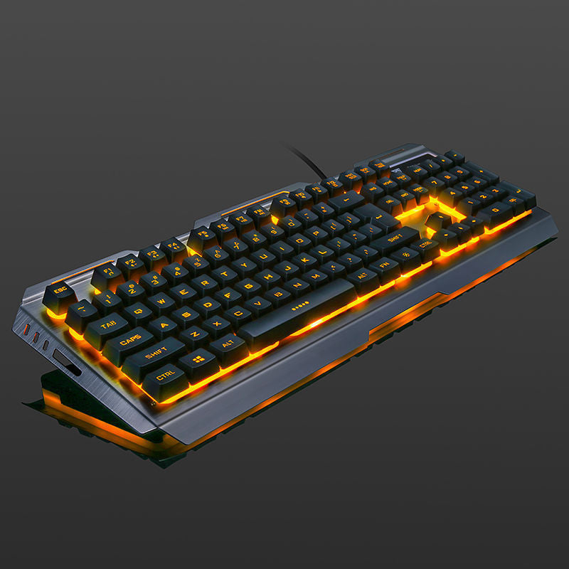 Wired gaming keyboard for notebook desktop - Balochistan LLC  Type: Wired suit Connection with computer: mouse wired, keyboard wired Keyboard interface: USB Working mode: photoelectric Photoelectric resolution: 3200dpi Features: Support backlight Product size: length 46cm, width 17cm, height 3.6c