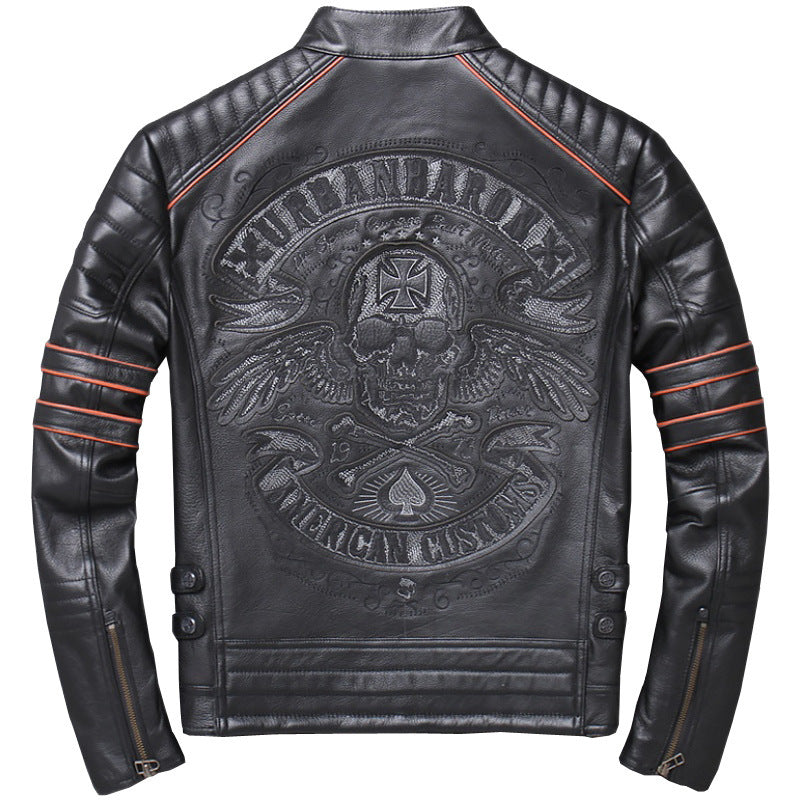 Harley Genuine Leather Clothes Men's Motorcycle Riding Motorcycle Clothing Slim Fit