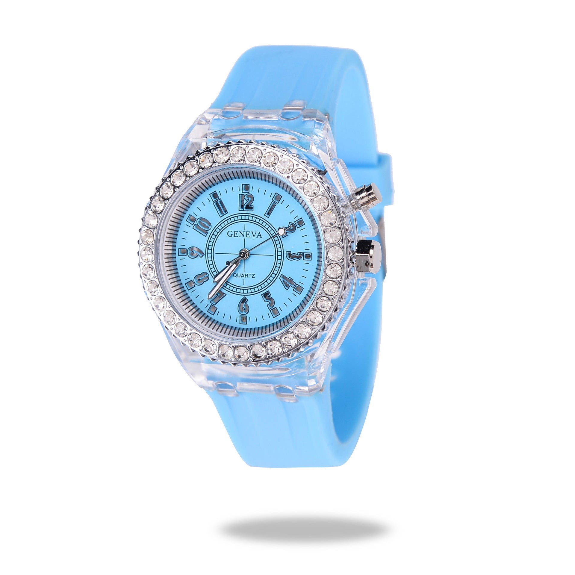 LED Luminous Watches Geneva Women Quartz Watch Women Ladies Silicone Bracelet Watches - Balochistan LLC 