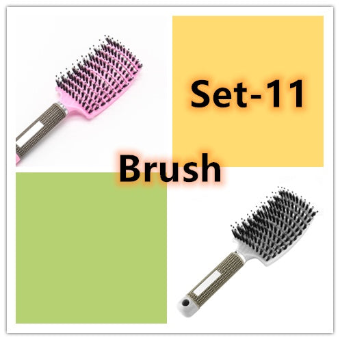 Hairbrush Anti Klit Brushy Haarborstel Women Detangler Hair Brush Bristle Nylon Scalp Massage  Teaser Hair Brush Comb - Balochistan LLC 