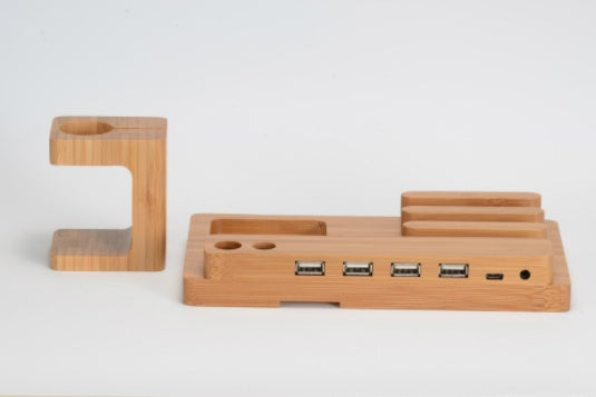 Compatible with Apple , Bamboo, wood andMobile applewatch bracket charging wooden bracket multi-function flat cell phone base - Balochistan LLC  Note： Non-Apple branded products,Compatible with iPhone models 1. Material: Wood Bamboo 2. Type: Universal Wood Bamboo Mobile Phone Tablet Holder Stand 3. Numbers of Port: 4 USB port 4. Size: approx 185x110x 80mm 5. Function: Mobile Phone Holder Stand For iPhone 5 5s se/6 6s 7/ 6 6s 7 Plus For Apple Watch charger stand For iPad mini 1/2/3/4 Tablets Desk Holder