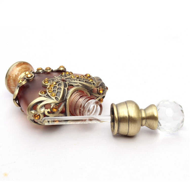 Heart-shaped Middle East Perfume Bottle with Colored Stones Single Bottle