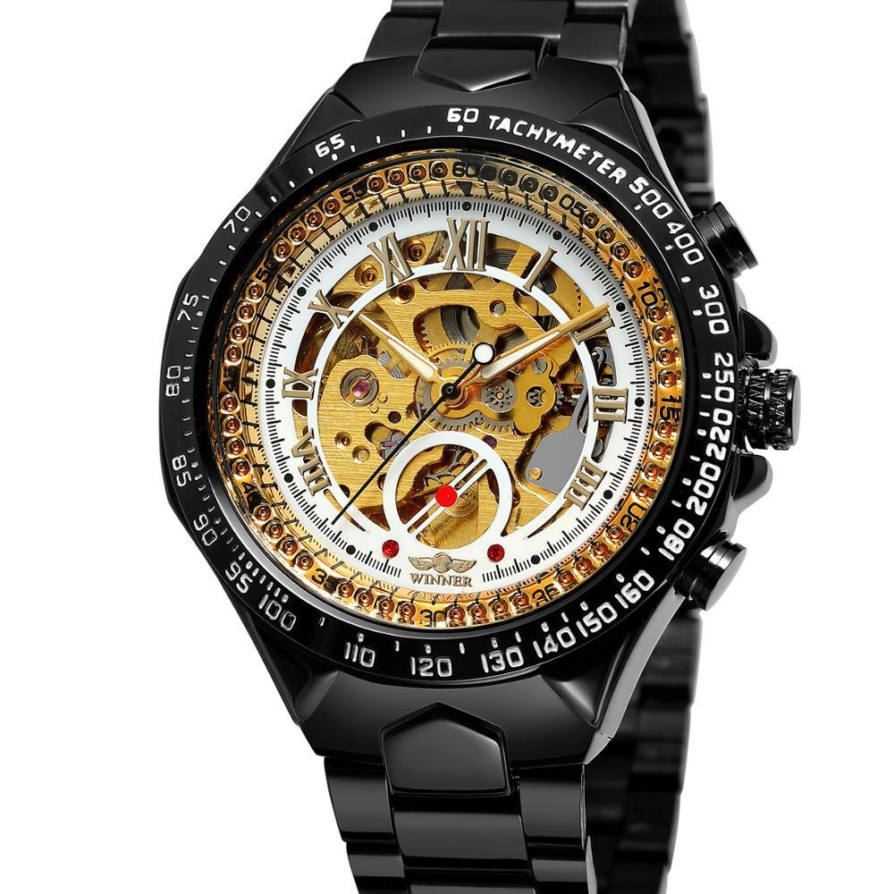 Hollow Automatic Mechanical Watch - Balochistan LLC  Product informa 1) Surface width: 4.4 cm 2) Total length of the watch: 25 cm 3) Weight: 142g 4) Dial thickness: 1.6cm