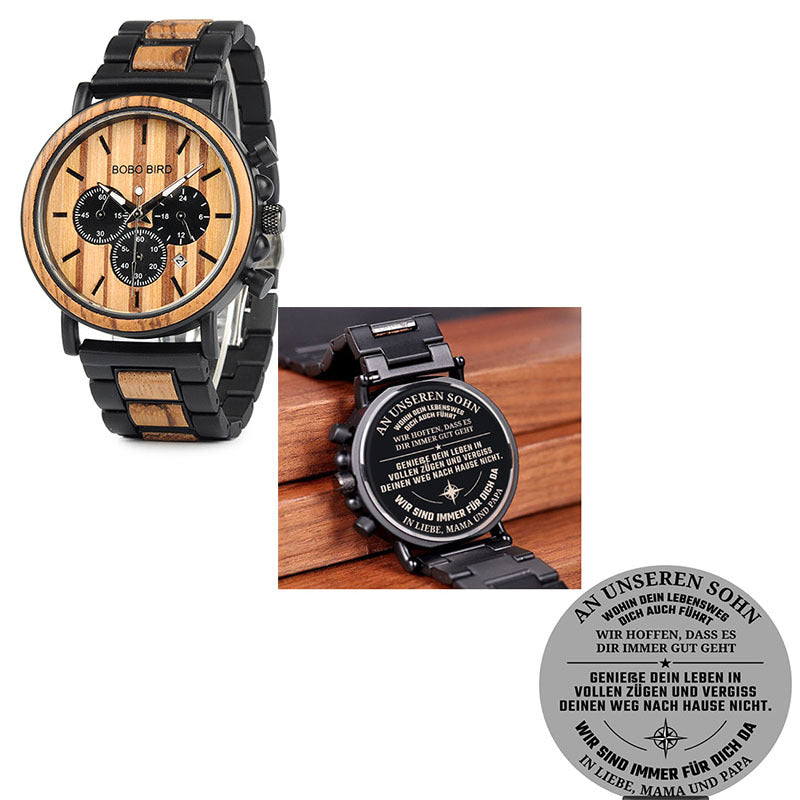 BOBO BIRD Wooden Men Watches Relogio Masculino Top Brand Luxury Stylish Chronograph Military Watch A Great Gift for Male OEM - Balochistan LLC  Watch Brand: BOBO BIRD Model: Q09 Watch Type: Wooden Men Wristwatches Style: Fashion and Casual Mirror Material: Hardlex Case Material: 100% Natural Wood Weight: 113g (not include box weight) Max Diameter: 44mm