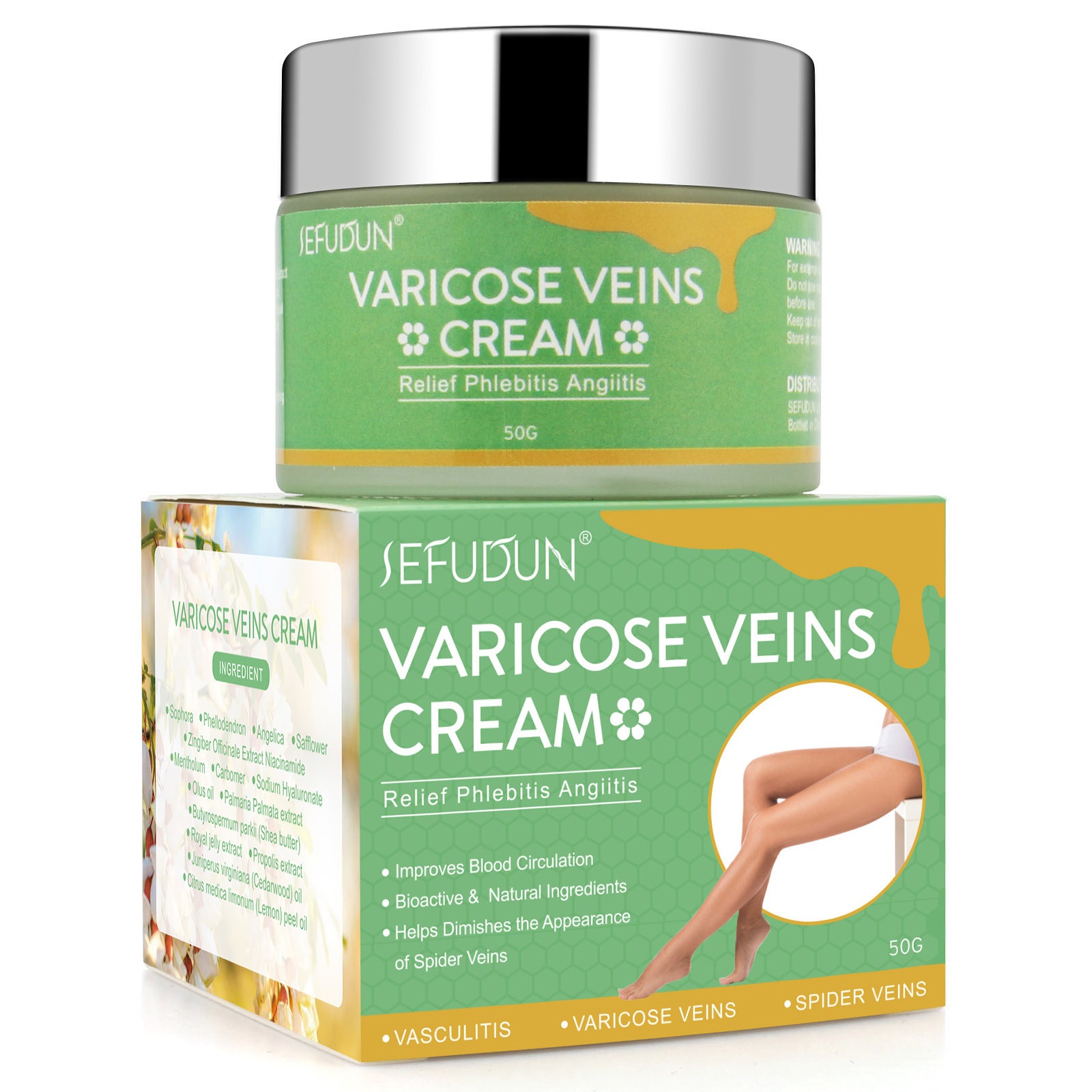 Vein Cream Red Blood Streaks Repair Earthworm Leg Bruises Bulge Relief Pain Safflower Skin care lotion Varicose Cream