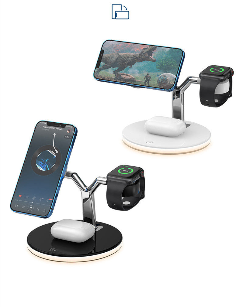 3 In 1 Magnetic Wireless Charger Stand Watch 15W Fast Charging Dock Station For Earbuds Pro - Balochistan LLC 