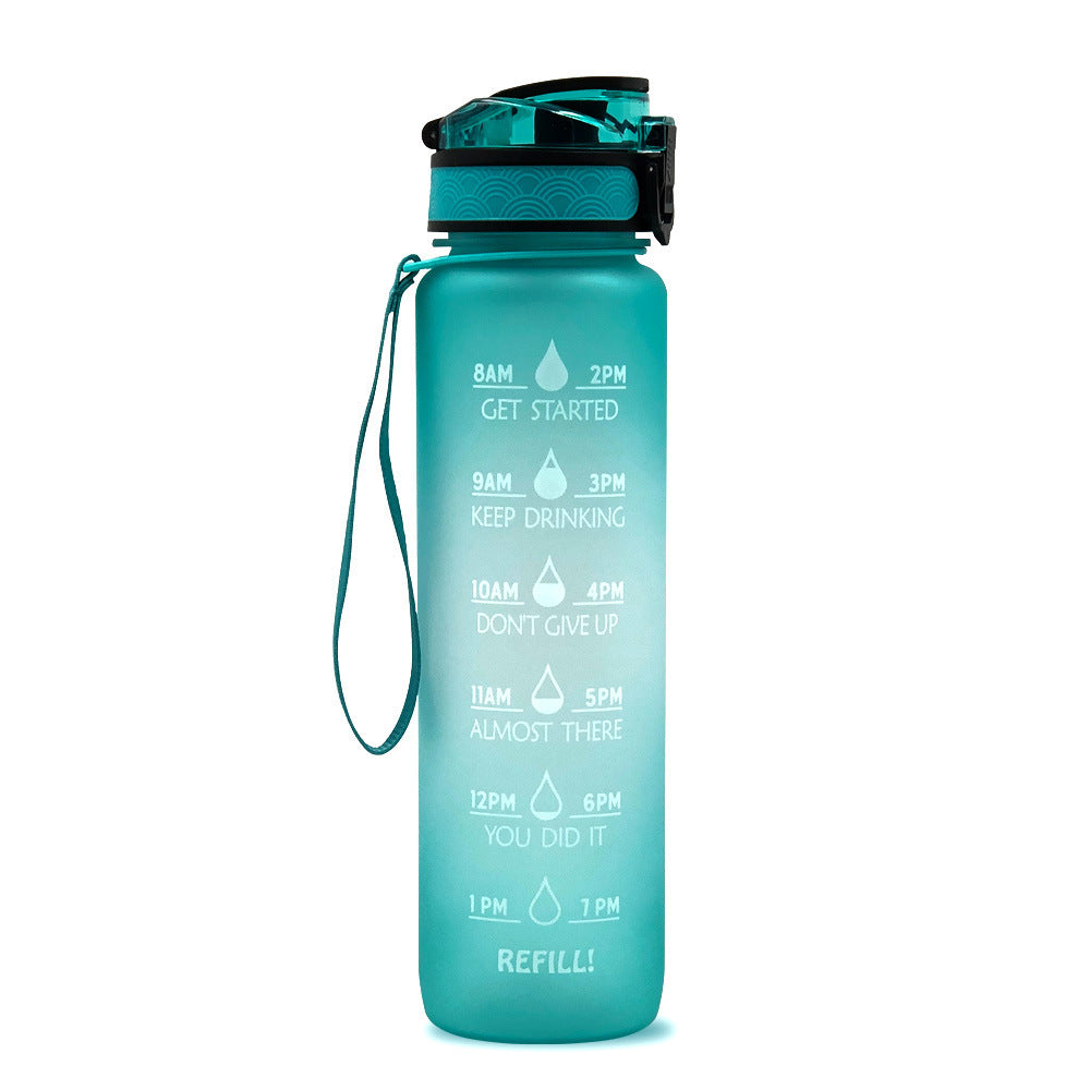 1L Tritan Water Bottle With Time Marker Bounce Cover Motivational Water Bottle Cycling Leakproof Cup For Sports Fitness Bottles - Balochistan LLC 