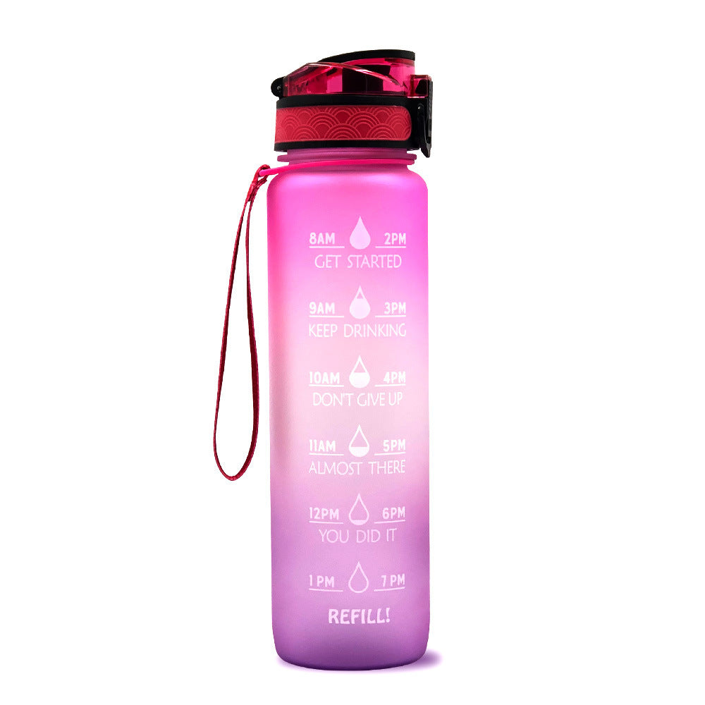 1L Tritan Water Bottle With Time Marker Bounce Cover Motivational Water Bottle Cycling Leakproof Cup For Sports Fitness Bottles - Balochistan LLC 