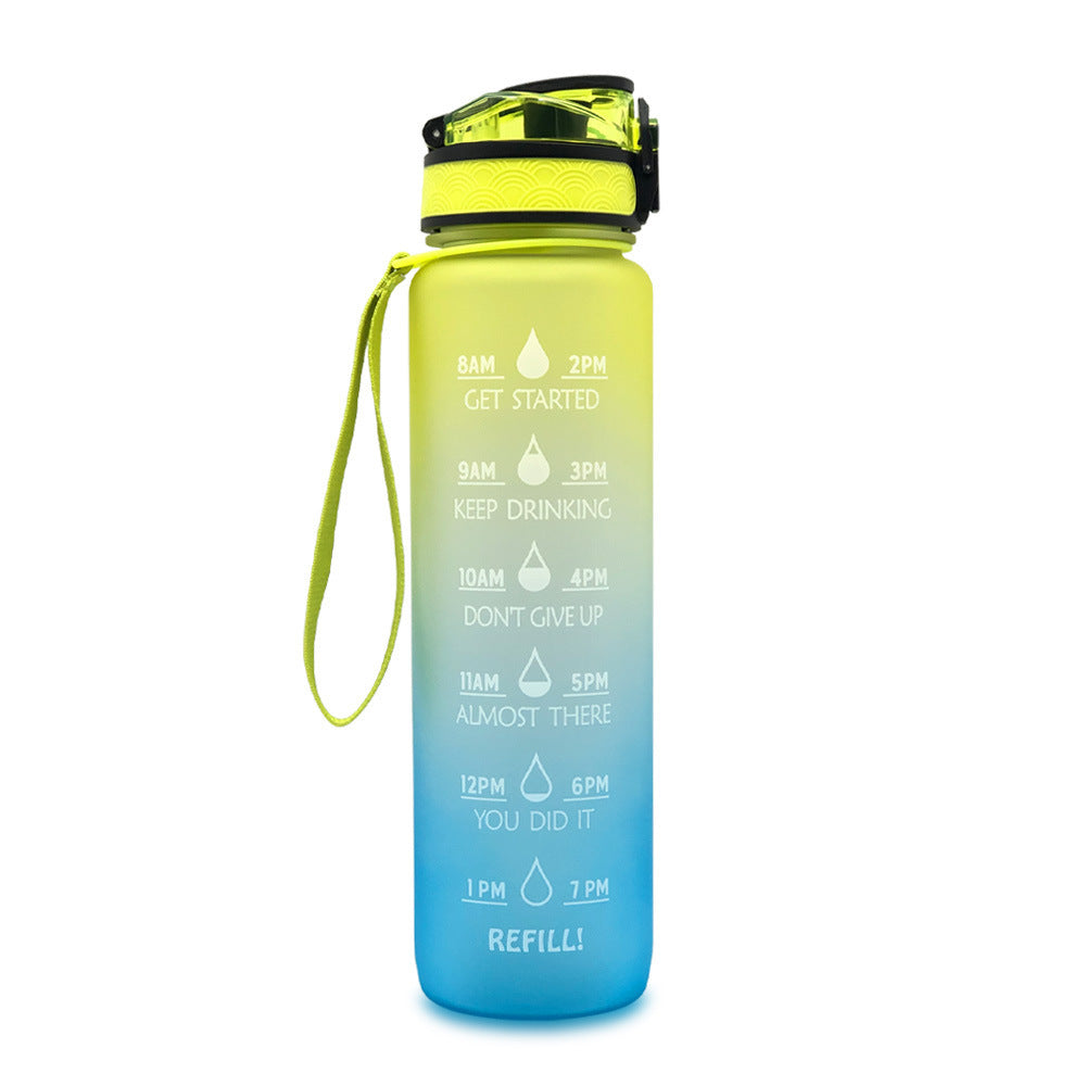 1L Tritan Water Bottle With Time Marker Bounce Cover Motivational Water Bottle Cycling Leakproof Cup For Sports Fitness Bottles - Balochistan LLC 