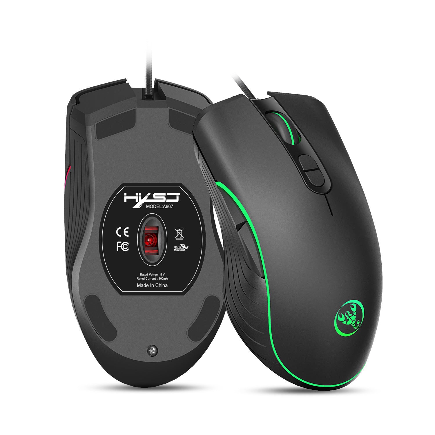 Leuchtende Gaming-Maus Gaming-Maus mit Kabel