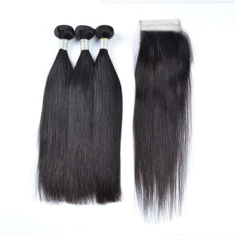 Real Hair Wigs Hair Bundles Wigs Europe And America 9A Straight Hair Curtain Straight Hair - Balochistan LLC 