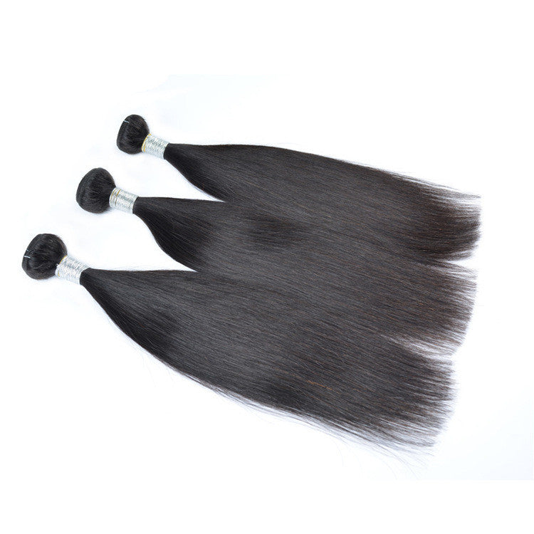 Real Hair Wigs Hair Bundles Wigs Europe And America 9A Straight Hair Curtain Straight Hair - Balochistan LLC 