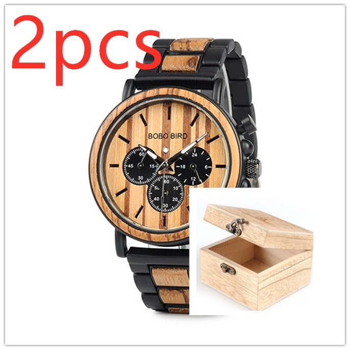 BOBO BIRD Wooden Men Watches Relogio Masculino Top Brand Luxury Stylish Chronograph Military Watch A Great Gift for Male OEM - Balochistan LLC 