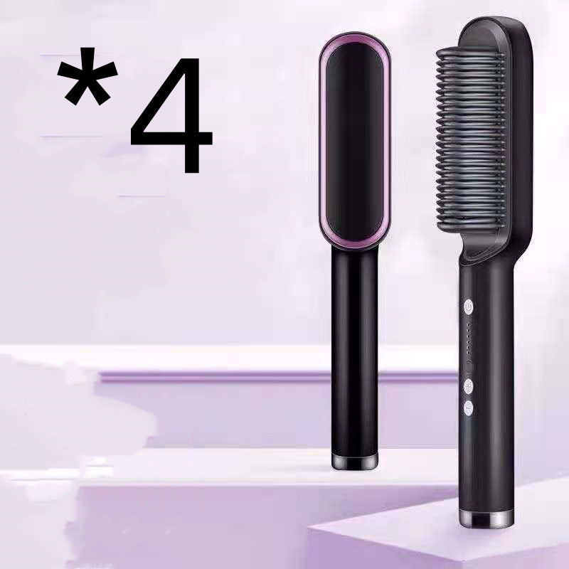 New 2 In 1 Hair Straightener Hot Comb Negative Ion Curling Tong Dual-purpose Electric Hair Brush - Balochistan LLC 