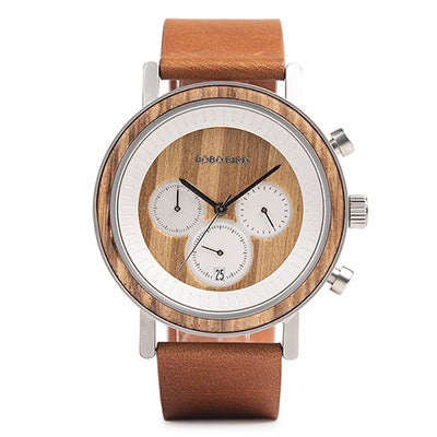 Chronograph Men Watches - Balochistan LLC  Case diameter: 44.3 mm Band width: 22 mm Entire band: 220 mm Movement: Japan Miyota Mirror material: Hardlex Band material: Zebra wood & stainless steel or ebony & stainless steel Case material: Zebra wood or ebony Buckle: Double push clasp