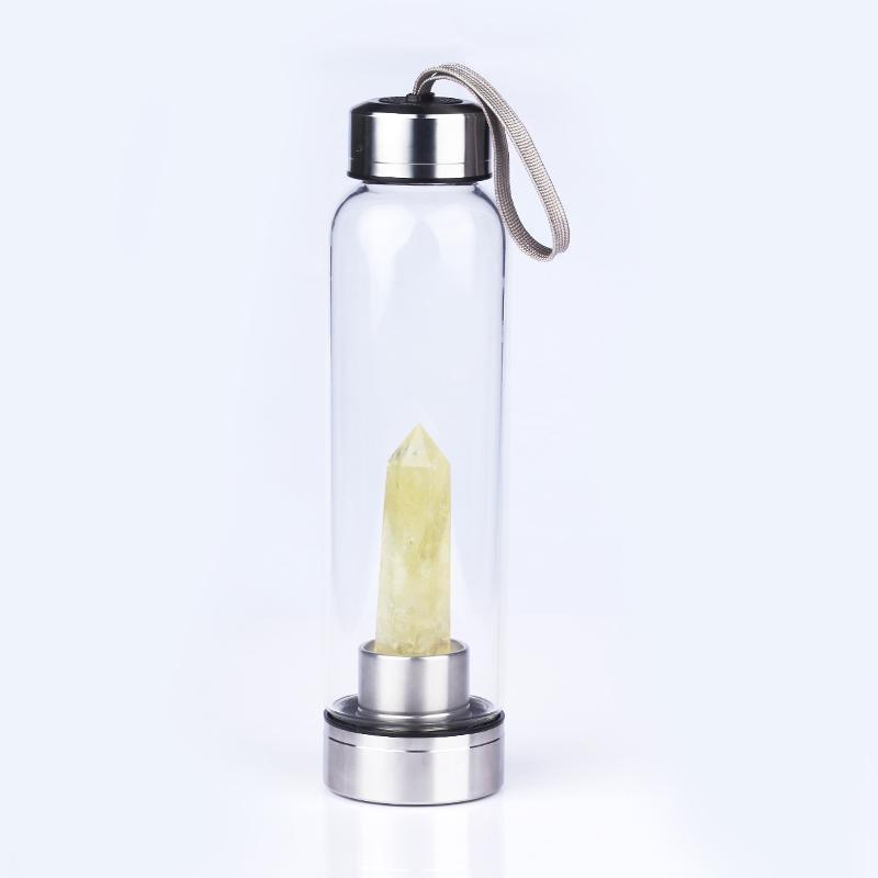 Natural crystal pillar energy glass