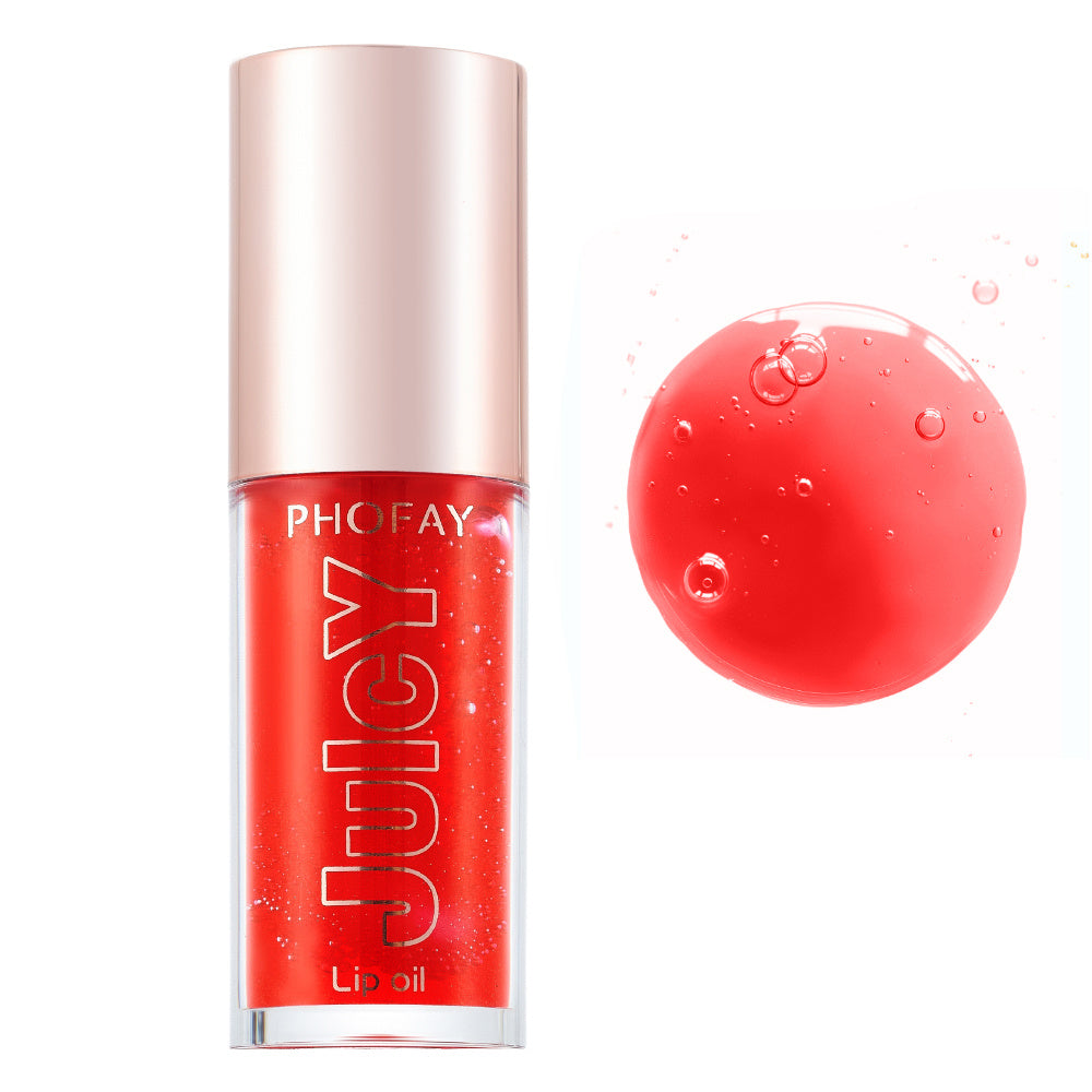 PHOFAY Juicy Lip Oil - Balochistan LLC  Product Introduction: Net Weight: 4.8 ML Functions: Ultra-moisturizing, Non-sticky Suggested Usage: Apply directly to clean, dry lips using the doe-foot applicator. Lay the doe-foot applicator flat against your lips to evenly distribute the gloss with a back-and-forth motion. Packing list: 1* Juicy Lip Oil