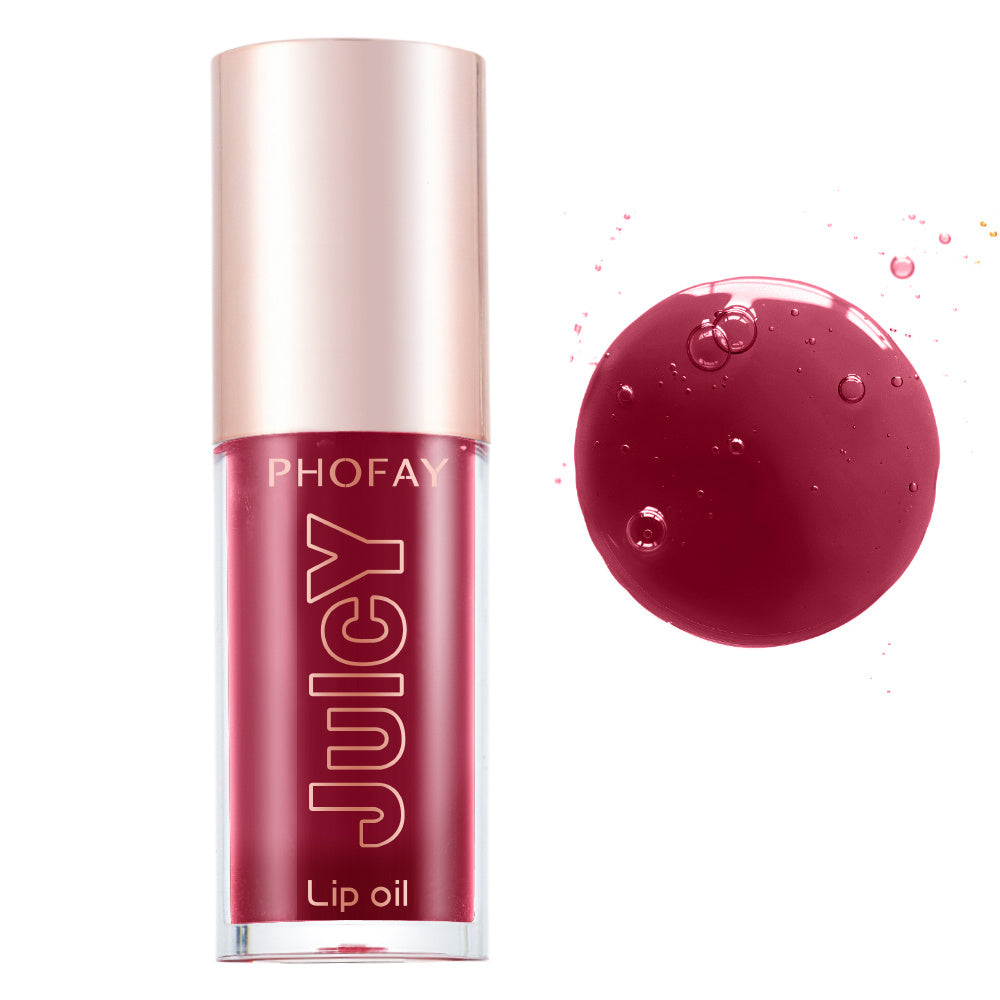 PHOFAY Juicy Lip Oil - Balochistan LLC  Product Introduction: Net Weight: 4.8 ML Functions: Ultra-moisturizing, Non-sticky Suggested Usage: Apply directly to clean, dry lips using the doe-foot applicator. Lay the doe-foot applicator flat against your lips to evenly distribute the gloss with a back-and-forth motion. Packing list: 1* Juicy Lip Oil