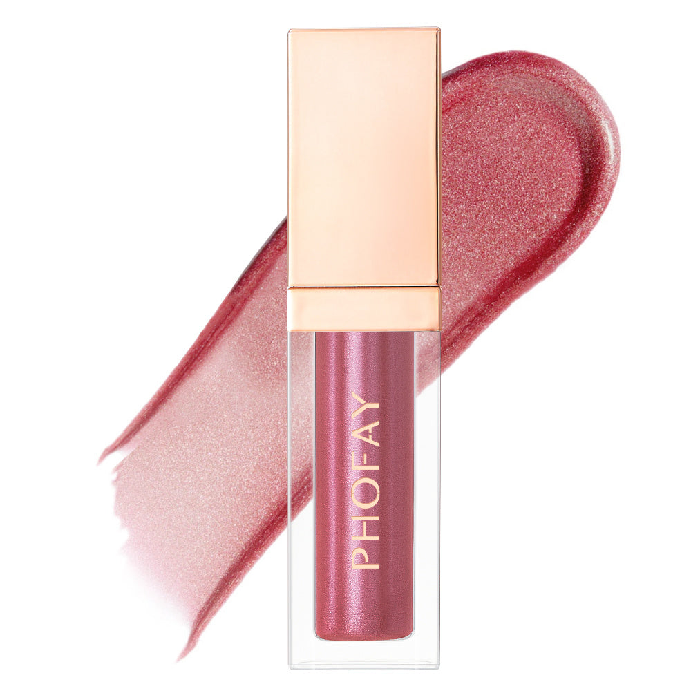 PHOFAY Ultra-Glossy Lip Gloss - Balochistan LLC  Net Weight: 6 ML Functions: Ultra-glossy, High-shine SUGGESTED USAGE: Apply directly to clean and dry lips, moving back and forth to evenly distribute the gloss for charming lips!