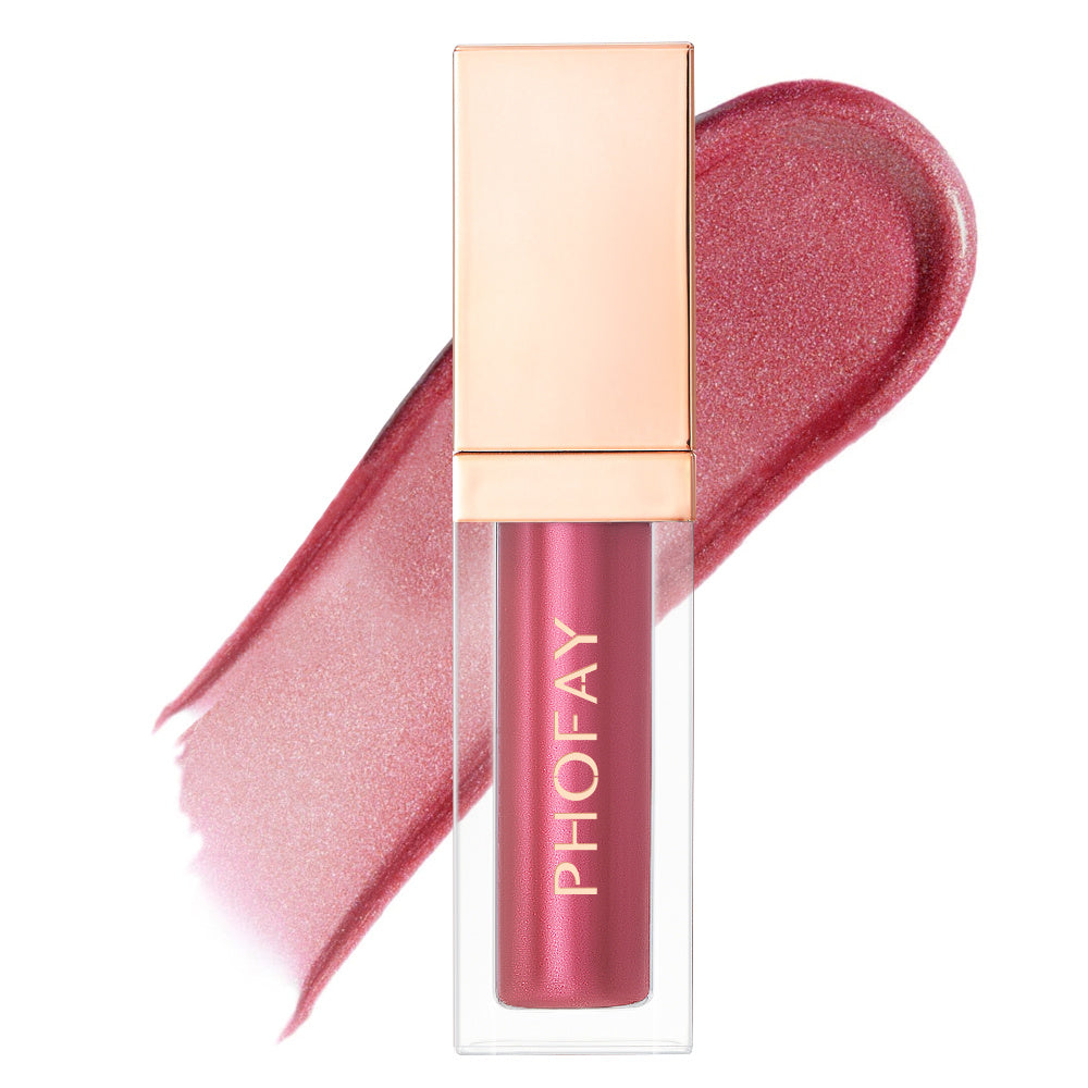 PHOFAY Ultra-Glossy Lip Gloss - Balochistan LLC  Net Weight: 6 ML Functions: Ultra-glossy, High-shine SUGGESTED USAGE: Apply directly to clean and dry lips, moving back and forth to evenly distribute the gloss for charming lips!