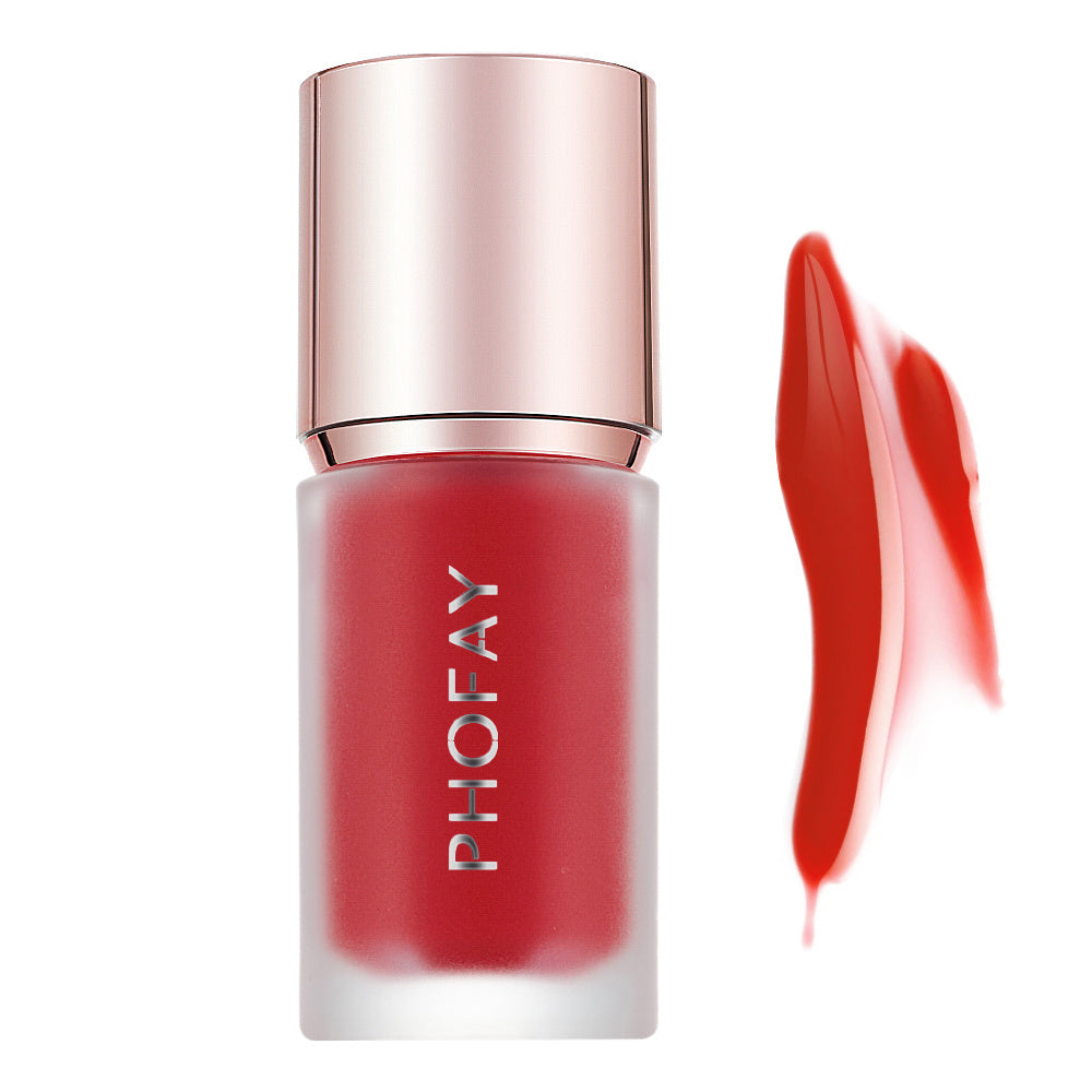 PHOFAY Mousse Liquid Blush - Balochistan LLC  Net Weight: 4.8 ML Functions: Matte, Long-lasting, Non-fading, Non-greasy SUGGESTED USAGE: Simply dip the sponge applicator into the product, dab onto the cheekbones and other sun-kissable areas and blend with fingers or a brush for a seamless, streak-free finish!