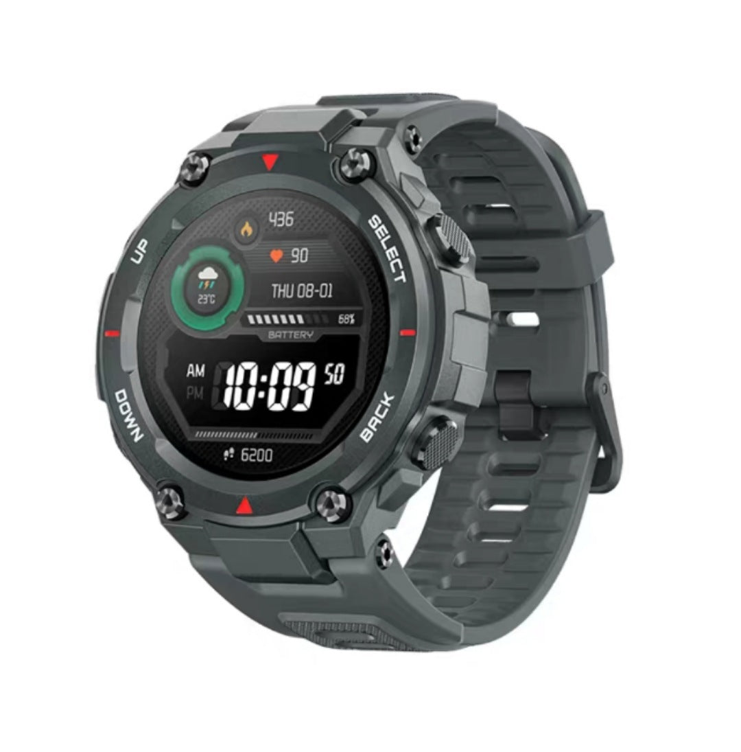 Outdoor sports smart watch - Balochistan LLC  Model Amazfit T-Rex Additional features: step counting, smart reminders, information push, exercise tracking, sleep analysis Color Rock black, army green, gun gray, khaki, camouflage, rock black