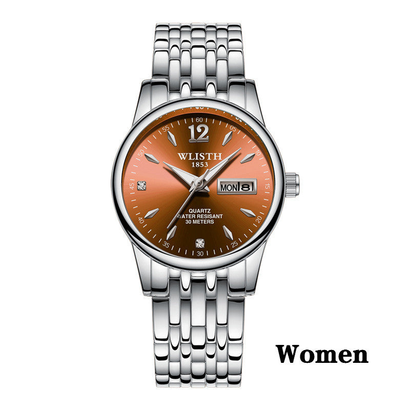 Women Dress Watch Rose Gold Stainless Steel WLISTH Brand Fashion Ladies Wristwatch Week Date Quartz Clock Female Luxury Watches - Balochistan LLC 