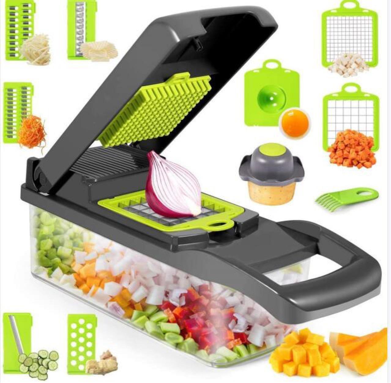 12 In 1 Manual Vegetable Chopper Kitchen Gadgets Food Chopper Onion Cutter Vegetable Slicer - Balochistan LLC 