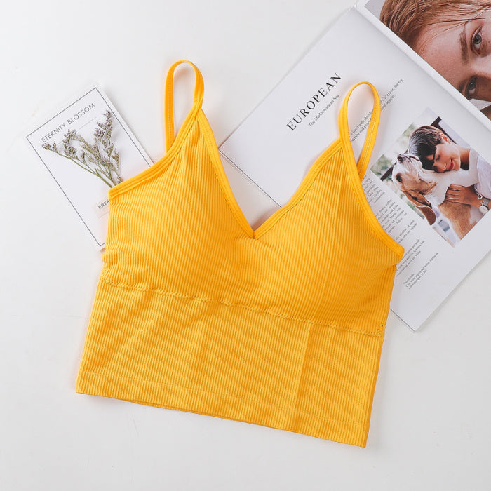 Sports tube top bra Beautiful back bra - Balochistan LLC  [Name]: Sports vest [Shoulder strap]: Fixed shoulder strap [Size]: One size (80-135 kg) Fabric: nylon [Chest pad]: Removable chest pad