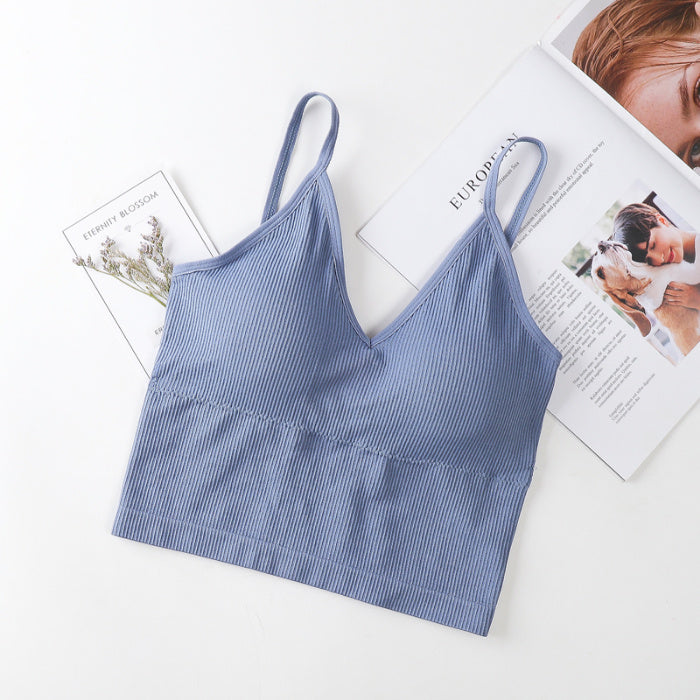 Sports tube top bra Beautiful back bra - Balochistan LLC  [Name]: Sports vest [Shoulder strap]: Fixed shoulder strap [Size]: One size (80-135 kg) Fabric: nylon [Chest pad]: Removable chest pad