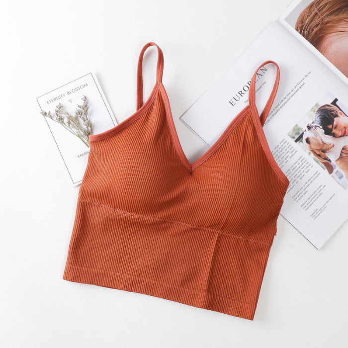 Sports tube top bra Beautiful back bra - Balochistan LLC  [Name]: Sports vest [Shoulder strap]: Fixed shoulder strap [Size]: One size (80-135 kg) Fabric: nylon [Chest pad]: Removable chest pad