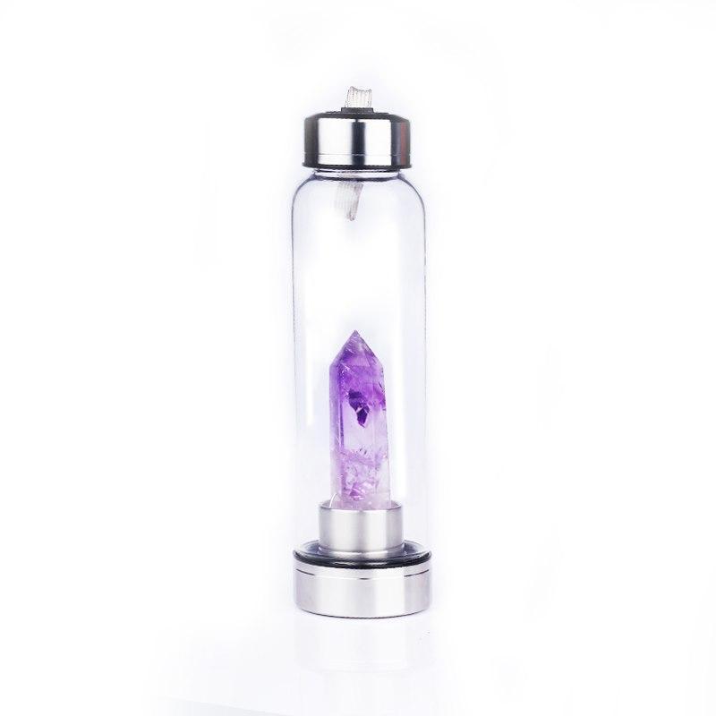 Natural crystal pillar energy glass