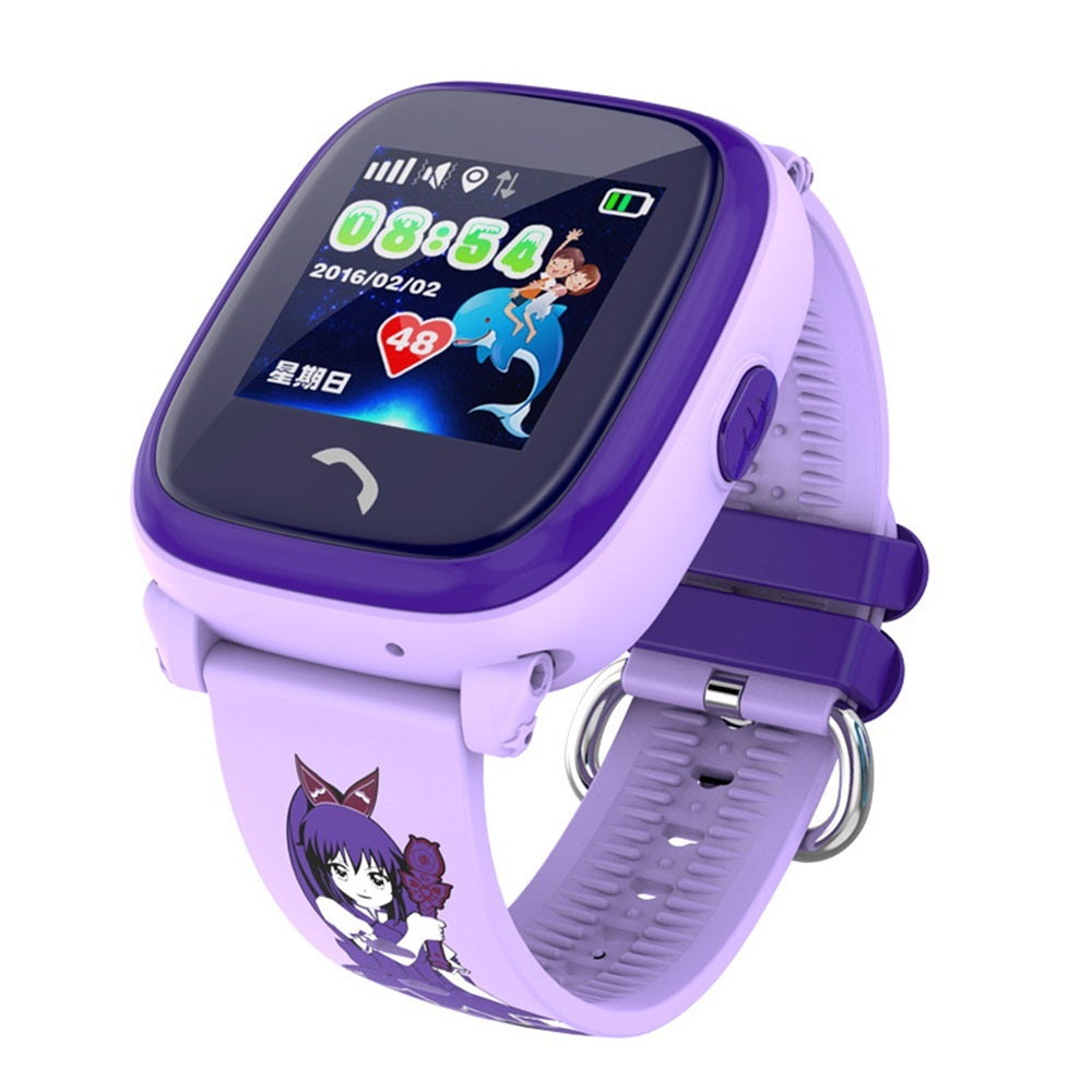 DF25 Children Waterproof Smart Watches Touch Screen Call for Rescue Remote Monitoring and Location Children's Telephone Watches - Balochistan LLC  Material: Silicone Tape Touch screen: Yes Battery capacity: 420 Mah Screen size: 1.22 inches Appearance size: 33*50*10mm Fuselage memory: 32M Camera: No Camera Wearing style: Wristband Colour: Blue, Purple