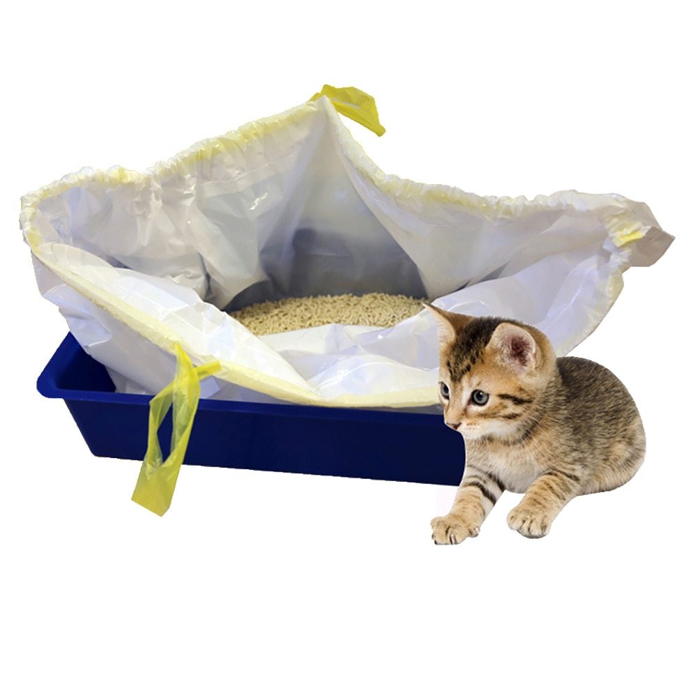 Cat cleaning products - Balochistan LLC  Product Name: cat sandbag Material: LDPE Quantity: 7 pieces / roll Features: drawstring, thickened, durable, disposable, pet supplies Dimensions: 790*457*0.032mm (small) 915*457*0.032mm (medium) 940*457*0.032mm (large)