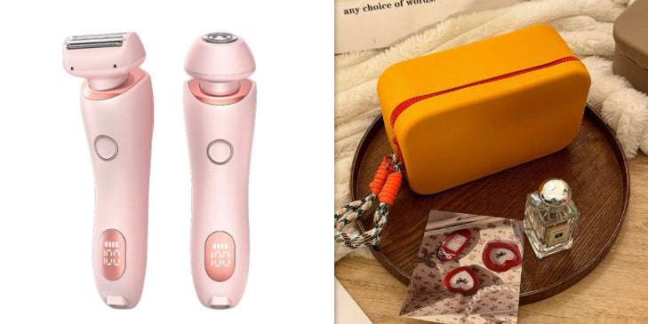 2 In 1 Hair Removal Epilator USB Rechargeable Trimmer Women Body Razor Face Leg Armpit Bikini Hand Pubic Shaver Hair Remover - Balochistan LLC 