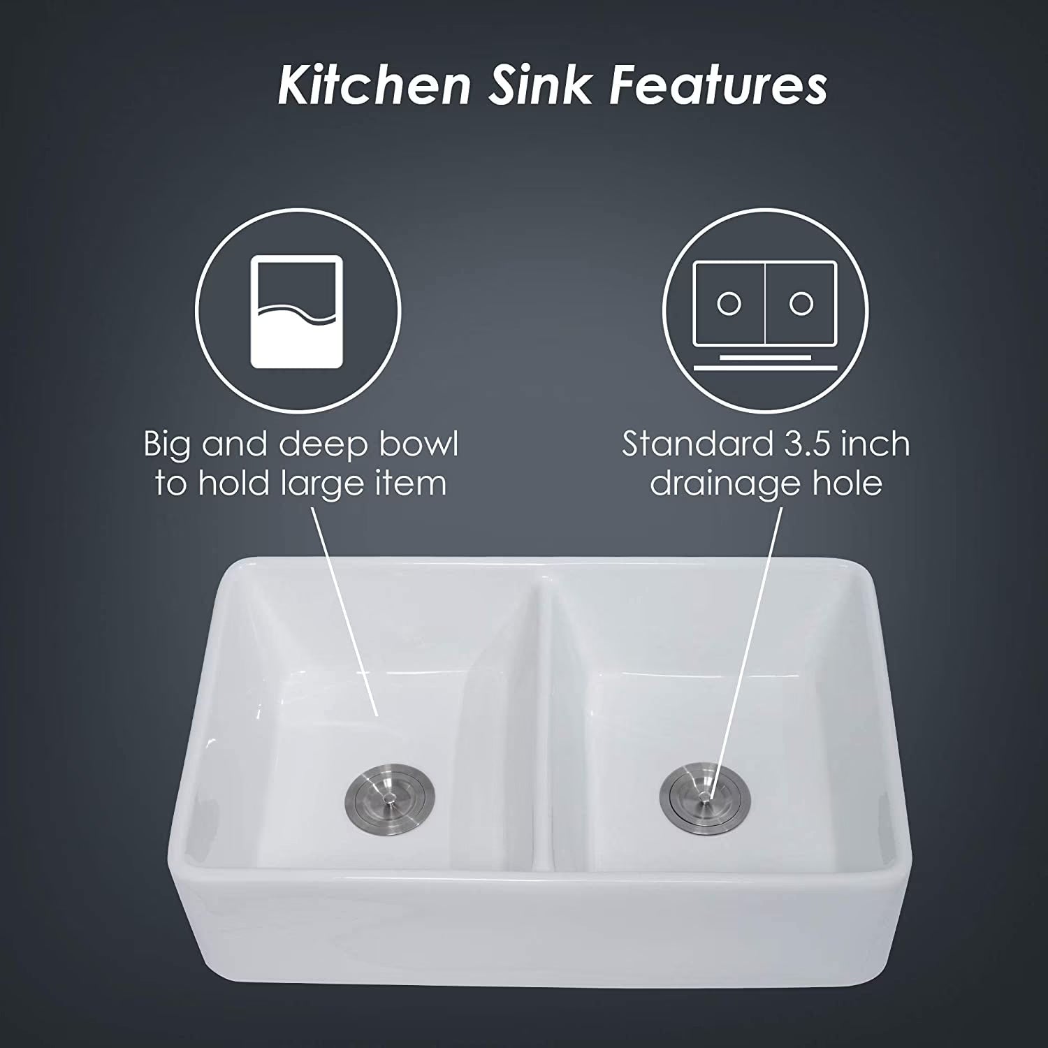 Kitchen Sink Single Bowl White