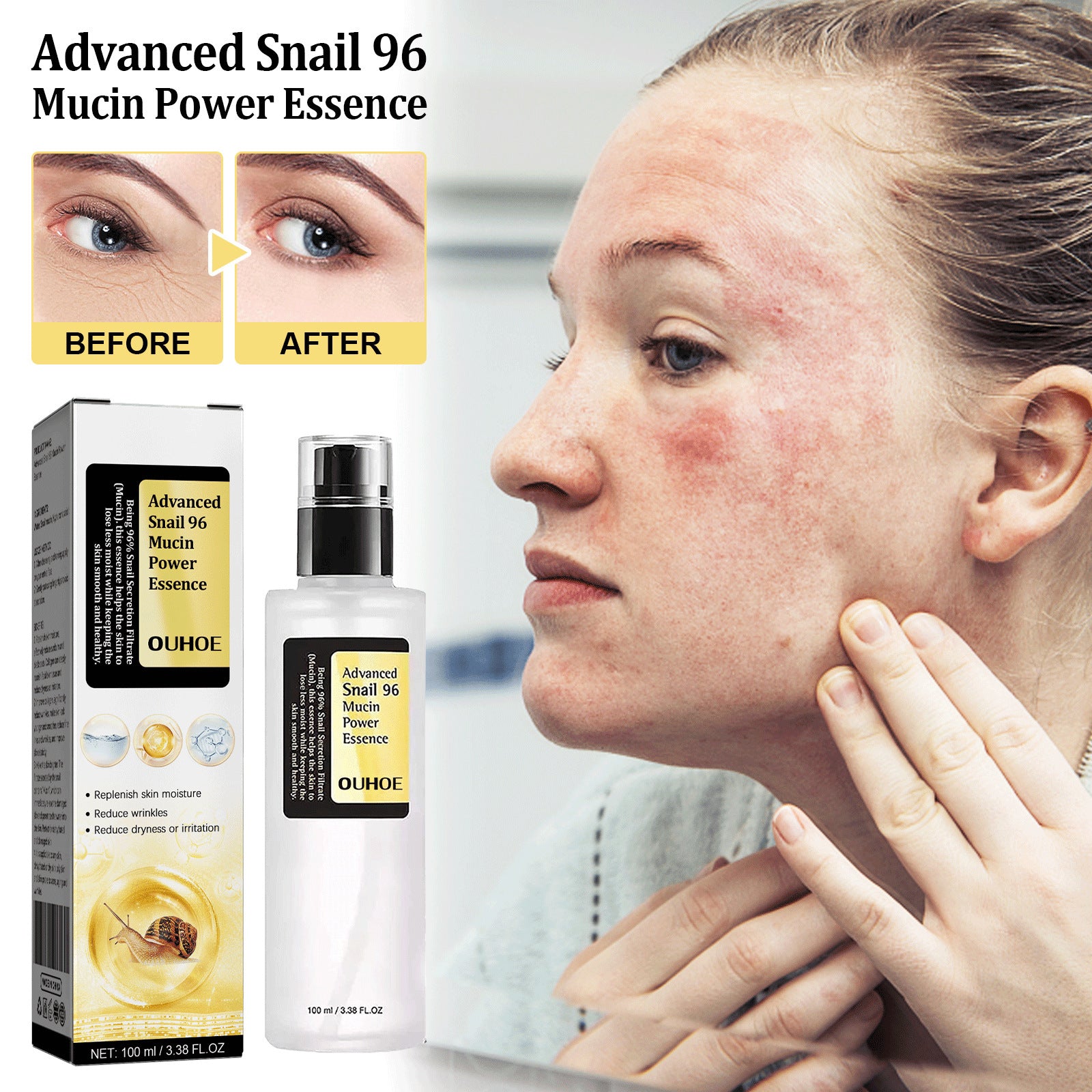 Snail Serum Collagen Facial Serum Original - Balochistan LLC  Product information: Shelf life:3 years Net content:100ml (g/ml) Cosmetic effects:hydrating, brightening, nourishing, firming, softening skin Packing list: Serums*1 Product Image: