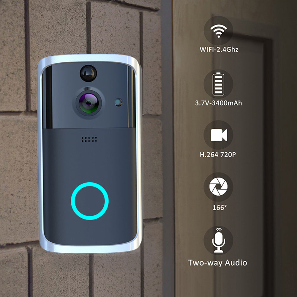 WiFi Video Doorbell Camera - Balochistan LLC  Size: 7.5cm * 3.3cm * 14.4cm Storage medium: 32GB TF card Material: PCB Specifications: Easy to install, no wiring required Watch remotely anytime, anywhere Mobile normal alarm, APP real-time reminder APP remote conversation Two-way voice intercom Million HD Infrared night vision Remote capture