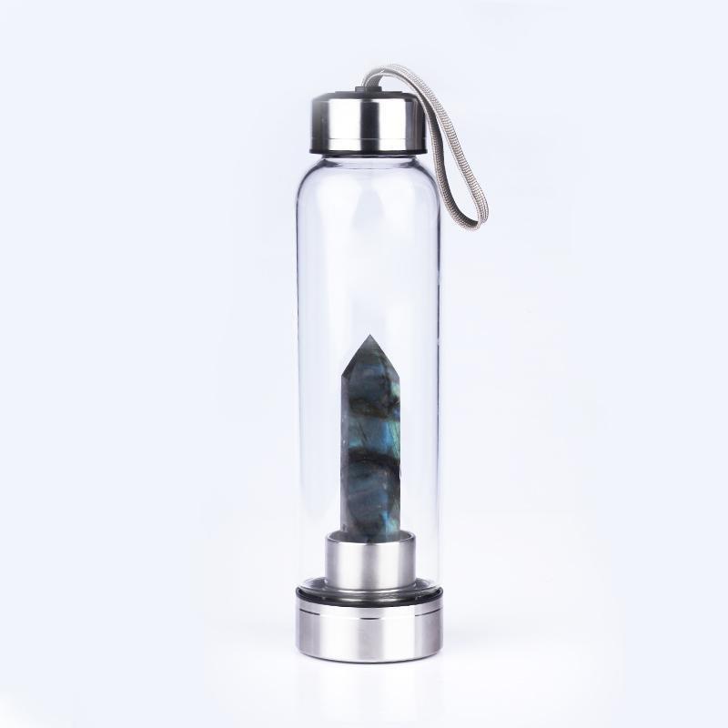 Natural crystal pillar energy glass