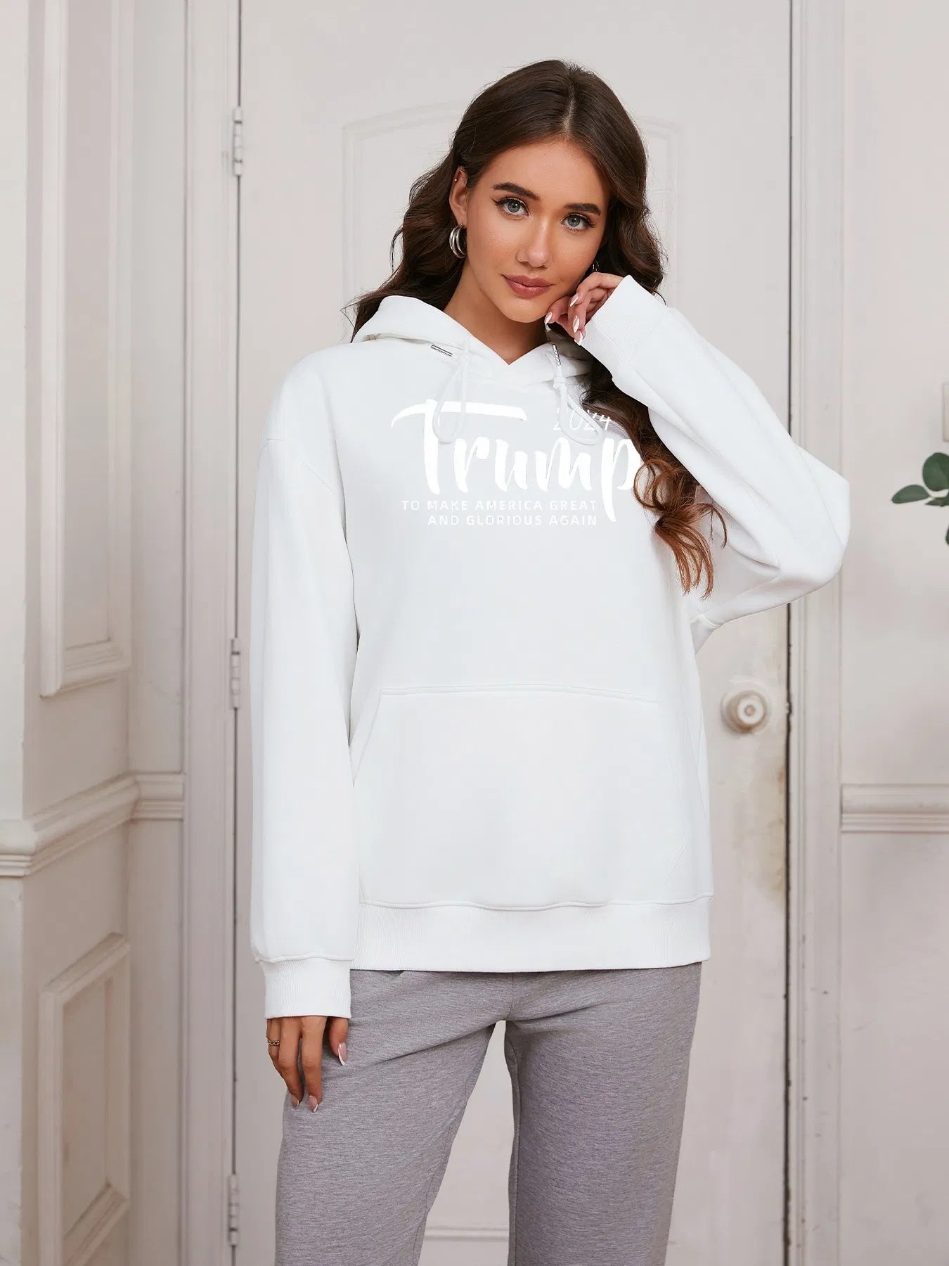 Women Basic Sweatshirt Casual Hooded Sweatshirt Autumn Winter