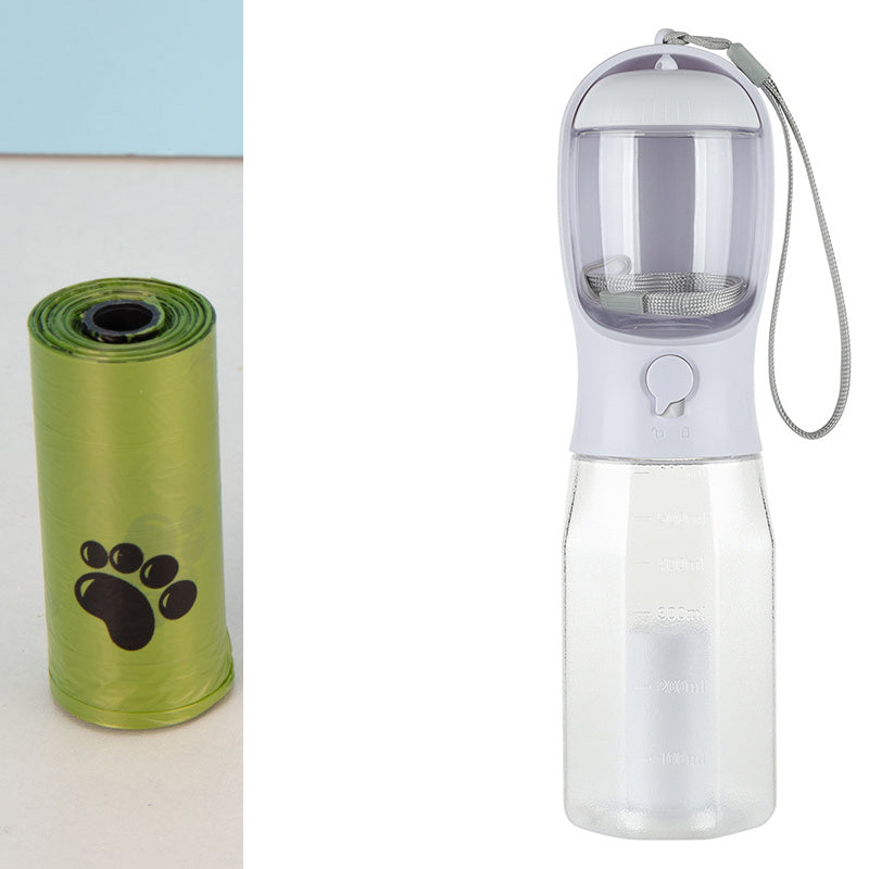 Portable Cat Dog Water Bottle Food Feeder Drinker Poop Dispenser 3 In 1 Leak-proof Multifunctional Dog Water Bottle Pet Products - Balochistan LLC 