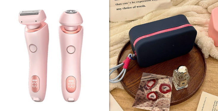 2 In 1 Hair Removal Epilator USB Rechargeable Trimmer Women Body Razor Face Leg Armpit Bikini Hand Pubic Shaver Hair Remover - Balochistan LLC 