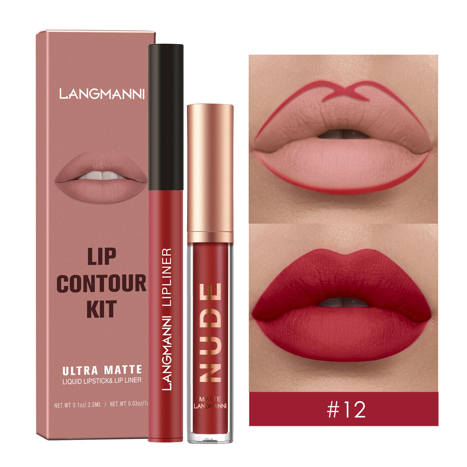 Lip Liner Combination Suit No Stain On Cup Matte Lip Gloss Suit - Balochistan LLC  Product information: Efficacy: Natural Color: 01,02,03,04,05,06,07,08,09,10,11,12 Specifications: Standard specifications Applicable skin type: Universal Packing list: Lipstick+lipliner x1 Product Image: