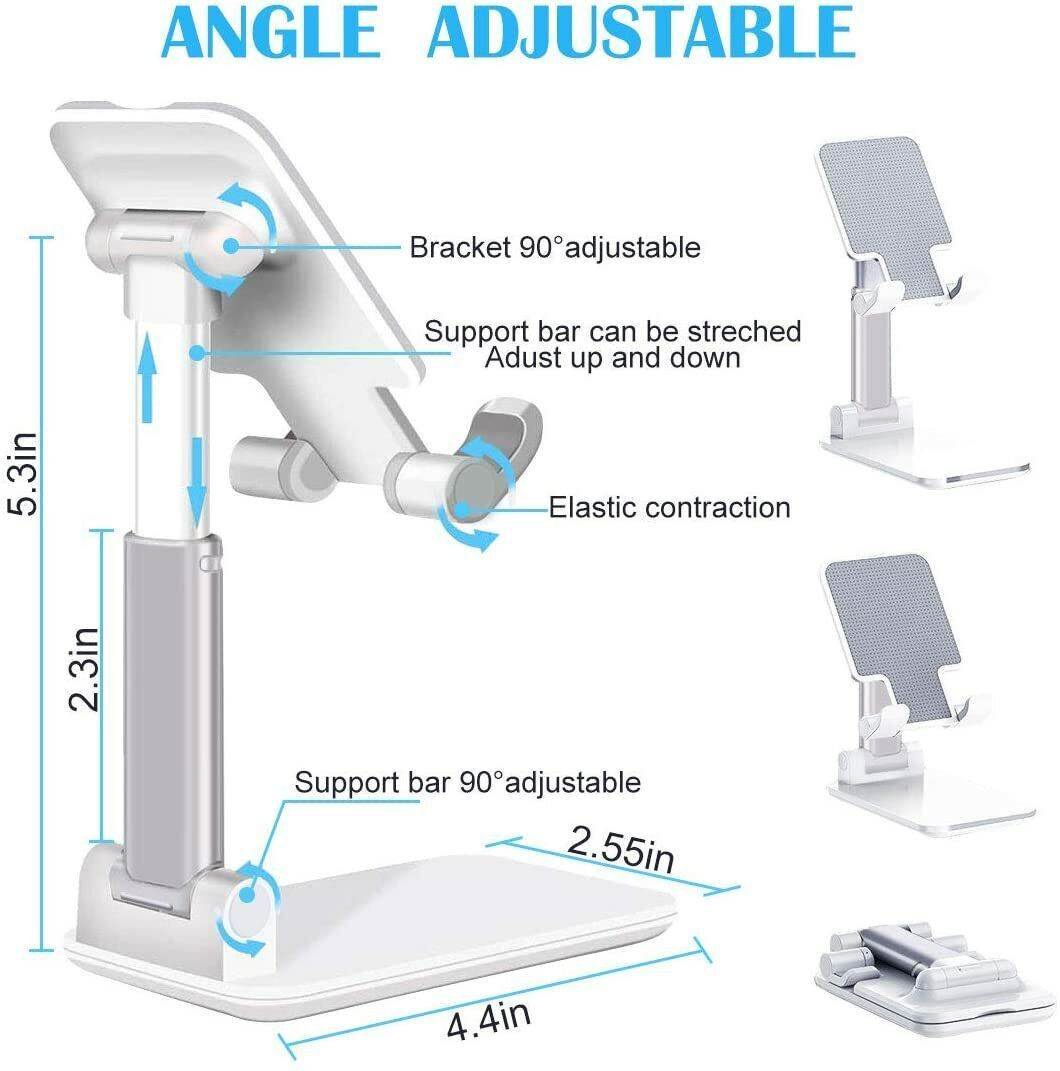 Cell Phone Stand Desktop Holder Tablet Stand Mount Mobile Phone Desktop Tablet Holder Table Cell Foldable Extend Support Desk Mobile Phone Holder Stand - Balochistan LLC 