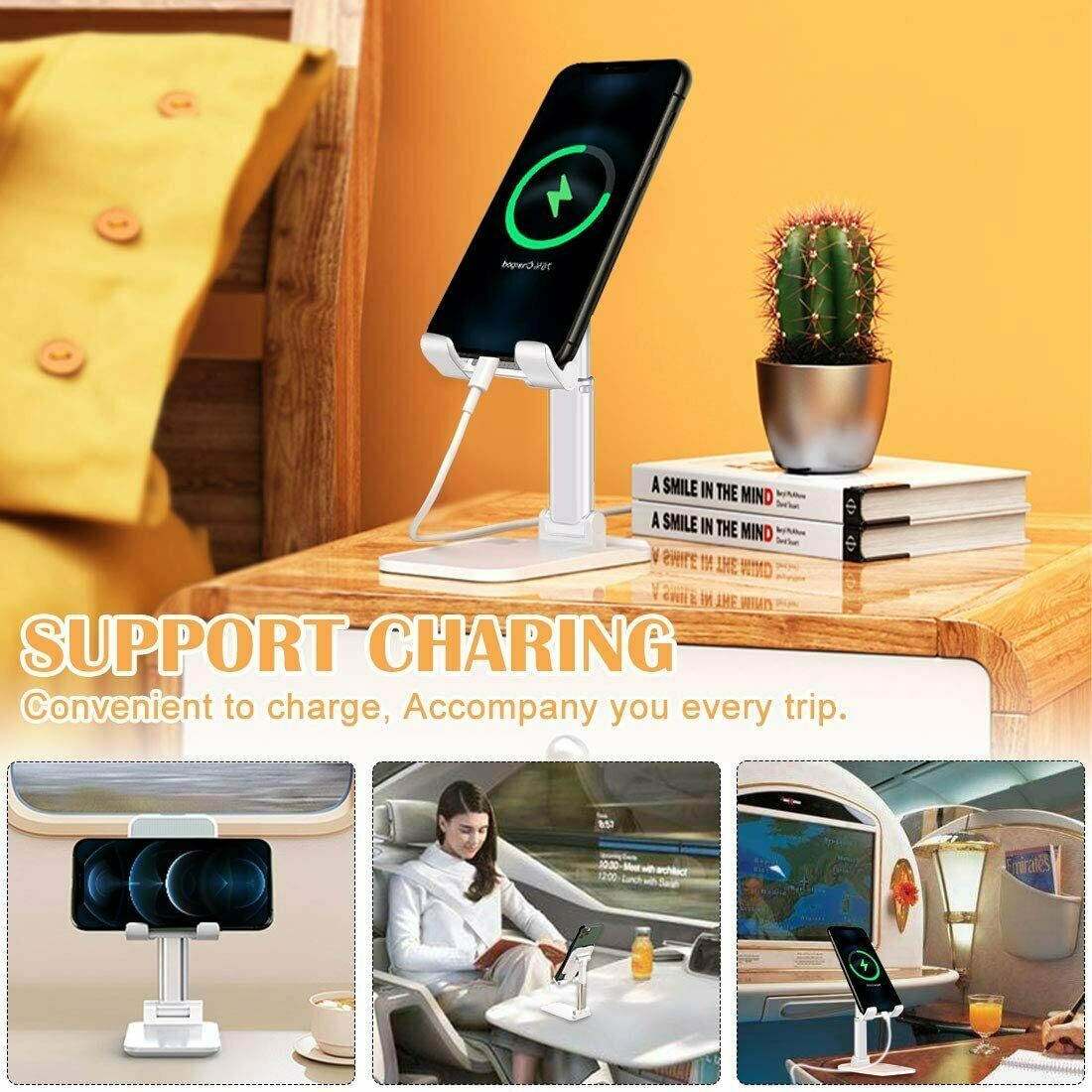 Cell Phone Stand Desktop Holder Tablet Stand Mount Mobile Phone Desktop Tablet Holder Table Cell Foldable Extend Support Desk Mobile Phone Holder Stand - Balochistan LLC 