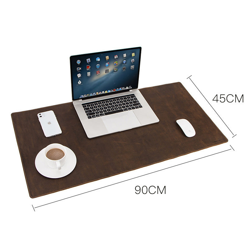 Extra large non-slip desktop computer desk leather pad - Balochistan LLC  Height: 17.7 inch (45cm) Width: 35.4 inch (90cm) Depth: 0.08 inch (0.2cm) Material: mad horse skin Features: retro, antiskid, calculator mouse pad